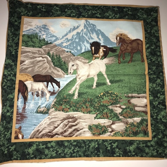 handmade vintage Other - 💚Set Of 2 Reversible Vintage Horse Pillow Cases💚